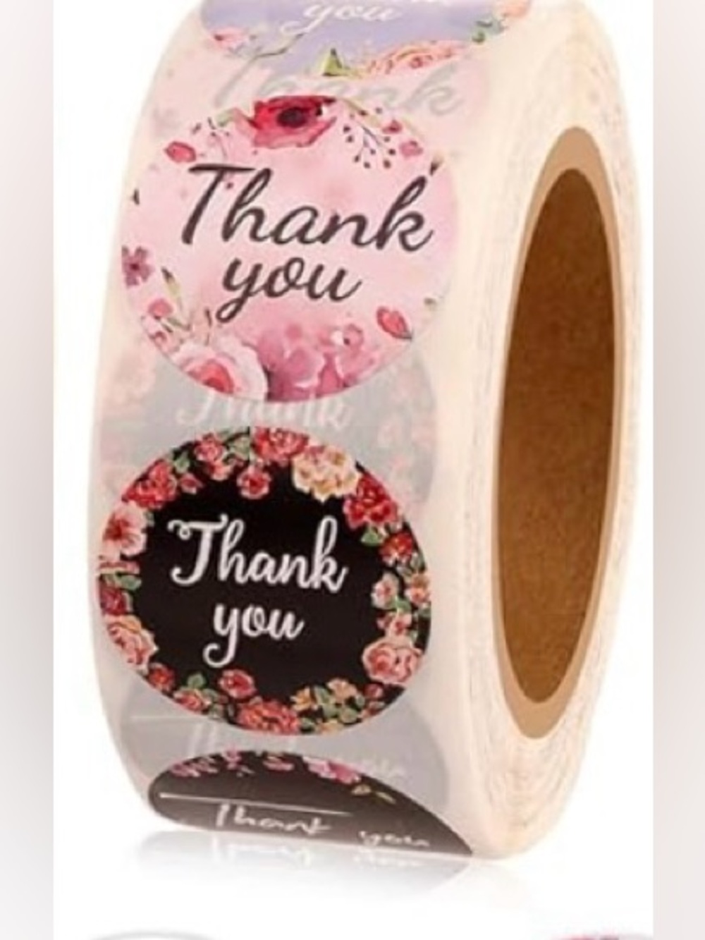 500 Roll Thank You - Assorted Designs Stickers